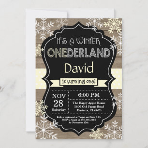 Winter Onederland 1e verjaardag uitnodiging