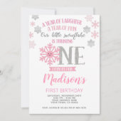 Winter Onederland 1e verjaardag Uitnodiging Foto (Voorkant)