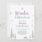 Winter Onederland 1e verjaardag uitnodiging - meis (Voorkant)