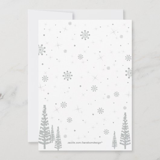 Winter Onederland 1e verjaardag uitnodiging - meis (Achterkant)