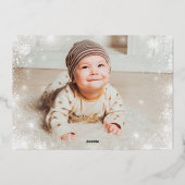 Winter ONEderland 1e verjaardag uitnodiging meisje (Achterkant)