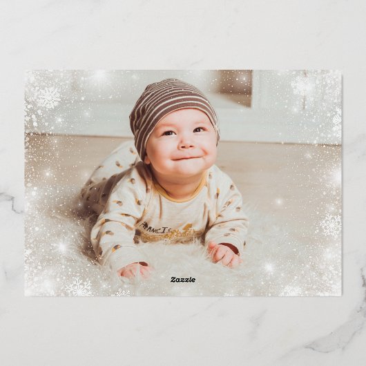 Winter ONEderland 1e verjaardag uitnodiging meisje (Achterkant)