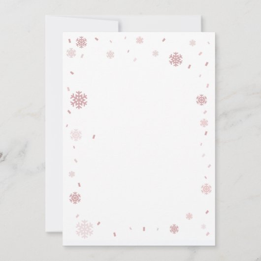 Winter Onederland 1e verjaardag uitnodiging meisje (Achterkant)