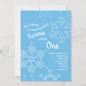 Winter Onederland 1e verjaardag Uitnodigingen (Voorkant)