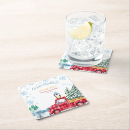 Winter Onederland 1e verjaardag Uitnodigingen Kartonnen Onderzetters