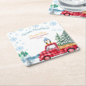 Winter Onederland 1e verjaardag Uitnodigingen Kartonnen Onderzetters (Schuin)