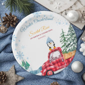 Winter Onederland 1e verjaardag Uitnodigingen Papieren Bordje