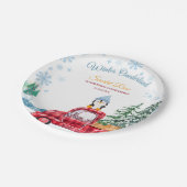 Winter Onederland 1e verjaardag Uitnodigingen Papieren Bordje (Gekanteld)