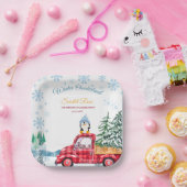 Winter Onederland 1e verjaardag Uitnodigingen Papieren Bordje (Feest)