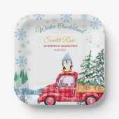 Winter Onederland 1e verjaardag Uitnodigingen Papieren Bordje (Voorkant)