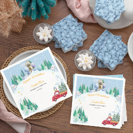 Winter Onederland 1e verjaardag Uitnodigingen Servet