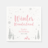 Winter Onederland 1e verjaardag van Napkin Servetten (Voorkant)
