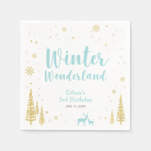 Winter Onederland 1e verjaardag van Napkin Servetten