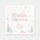 Winter Onederland 1e verjaardag van Napkin Servetten (Voorkant)