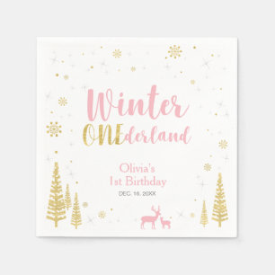 Winter Onederland 1e verjaardag van Napkin Servetten
