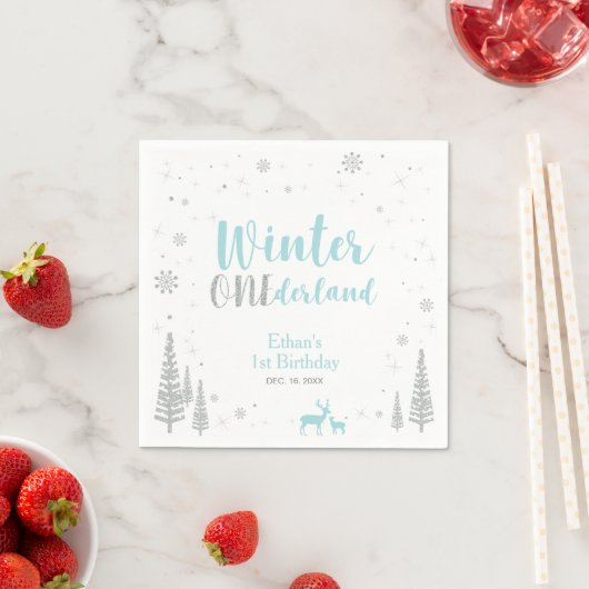 Winter Onederland 1e verjaardag van Napkin Servetten (Insitu)