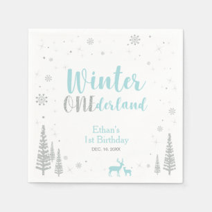 Winter Onederland 1e verjaardag van Napkin Servetten