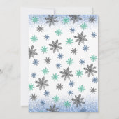 Winter Onederland 1e Verjaardag Winter Uitnodiging (Achterkant)