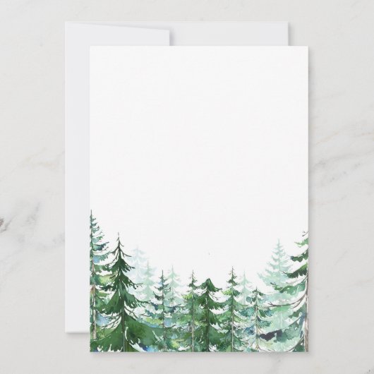 Winter Onederland 1e verjaardag Woodland Forest Kaart (Achterkant)