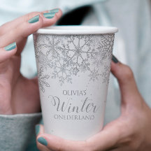 Winter Onederland 1e verjaardag zilver glittersnee