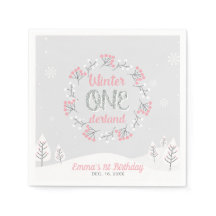 Winter Onederland 1e Verjaardagsfeest Papieren Ser