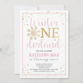 Winter Onederland 1e verjaardagsfeest uitnodiging (Voorkant)