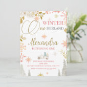 Winter Onederland 1e verjaardagsfeestje Kaart (Staand voorkant)