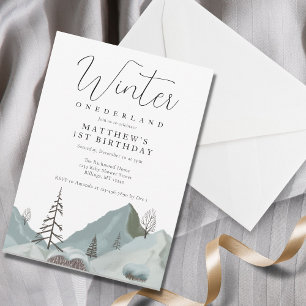 Winter Onederland 1e verjaardagsfeestje Kaart