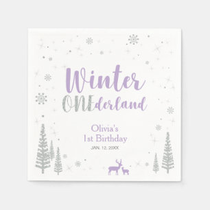 Winter Onederland 1e verjaardagsfeestje papieren s Servetten