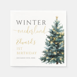 Winter Onederland 1e verjaardagsfeestje Servet