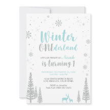 Winter Onederland 1e verjaardagsuitnodiging - Jong