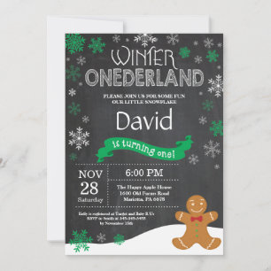 Winter Onederland 1e verjaardagsuitnodiging Kaart
