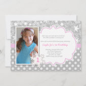 Winter ONEderland 1e verjaardagsuitnodiging Kaart (Voorkant)