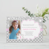 Winter ONEderland 1e verjaardagsuitnodiging Kaart (Staand voorkant)