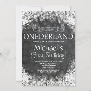 Winter Onederland 1e verjaardagsuitnodiging Kaart