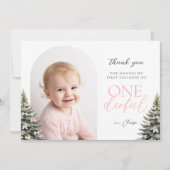 Winter Onederland 1st Birthday Flat Thank You Card Bedankkaart (Voorkant)