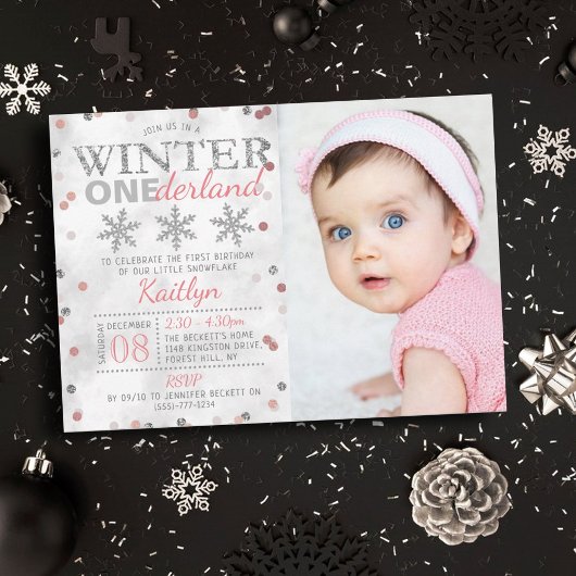 Winter ONEderland 1st Birthday Foto Kaart