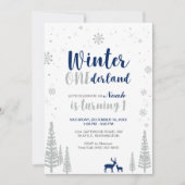 Winter Onederland 1st Birthday Invitation - Boy Kaart (Voorkant)
