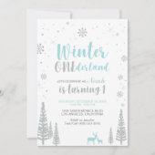 Winter Onederland 1st Birthday Invitation - Boy Kaart (Voorkant)