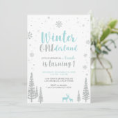 Winter Onederland 1st Birthday Invitation - Boy Kaart (Staand voorkant)