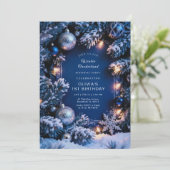 Winter ONEderland 1st Birthday Invitation Editable Kaart (Staand voorkant)