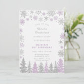 Winter ONEderland 1st Birthday Invitation Editable Kaart (Staand voorkant)