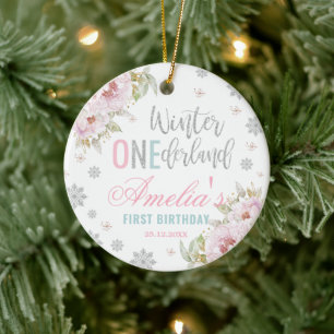 Winter ONEderland 1st Birthday kerstboom Keramisch Ornament