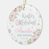 Winter ONEderland 1st Birthday kerstboom Keramisch Ornament (Links)