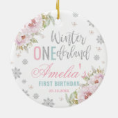 Winter ONEderland 1st Birthday kerstboom Keramisch Ornament (Achterkant)