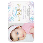 Winter Onederland 1st Birthday met foto sneeuw Magneet (Verticaal)