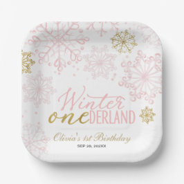 Winter Onederland 1st Birthday  Papieren Bordje