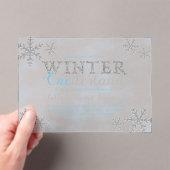Winter ONEderland 1st Birthday Party Acryl Uitnodigingen (Insitu (Draagbaar))