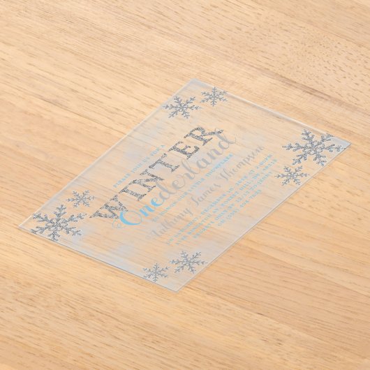 Winter ONEderland 1st Birthday Party Acryl Uitnodigingen (Laagn)