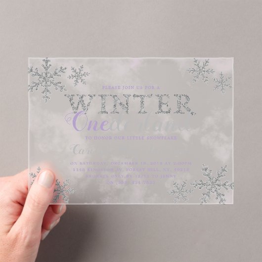 Winter ONEderland 1st Birthday Party Acryl Uitnodigingen (Insitu (Draagbaar))